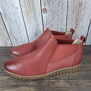 Dansko Louisa Red Burnished Calf Low Top Slip On Boot Women's Sz 8.5-9 EU39